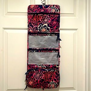 Pink & purple Vera Bradley hanging travel make up bag